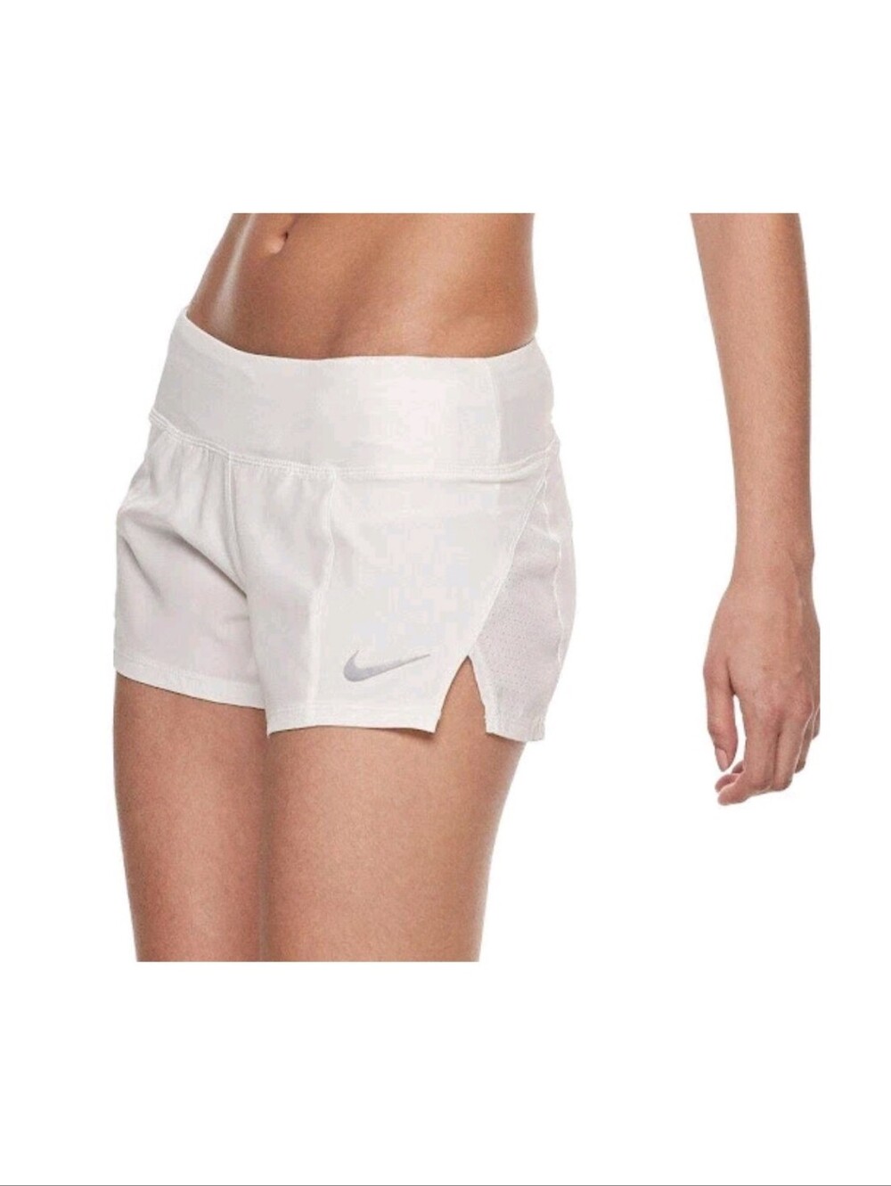 Women's Nike Dri Fit Crew Running Shorts — White